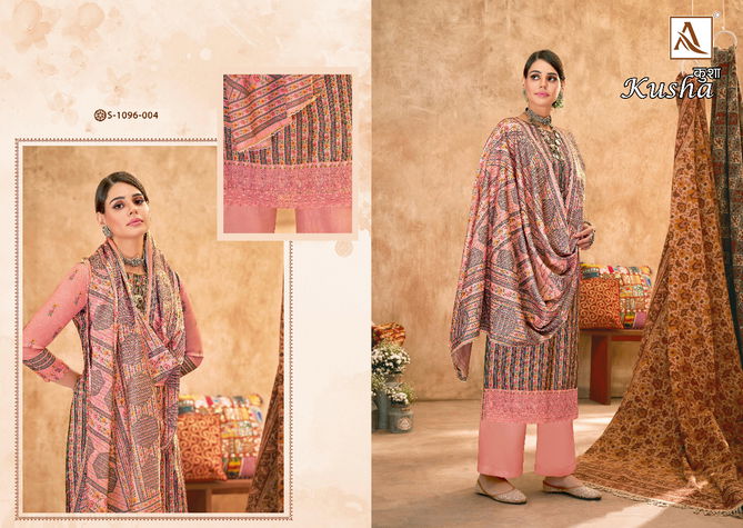 Alok Kusha Fancy Ethnic Wear Pashmina Digital Print With Embroidery Work Dress Collection 